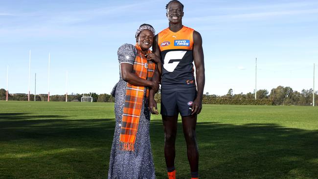 Leek Aleer with his proud mum, Tabitha. Picture: Phil Hillyard