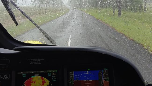 Toowoomba-based RACQ LifeFlight chopper was used to evacuate a stranded and injured motorist caught in the torrential rain near Gympie.