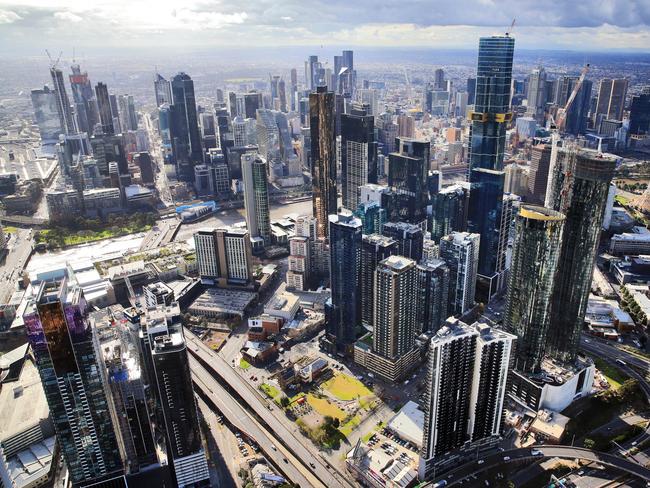 6/08/20  Generic aerial pic of Melbourne city from docklands facing north. Aaron Francis/The Australian