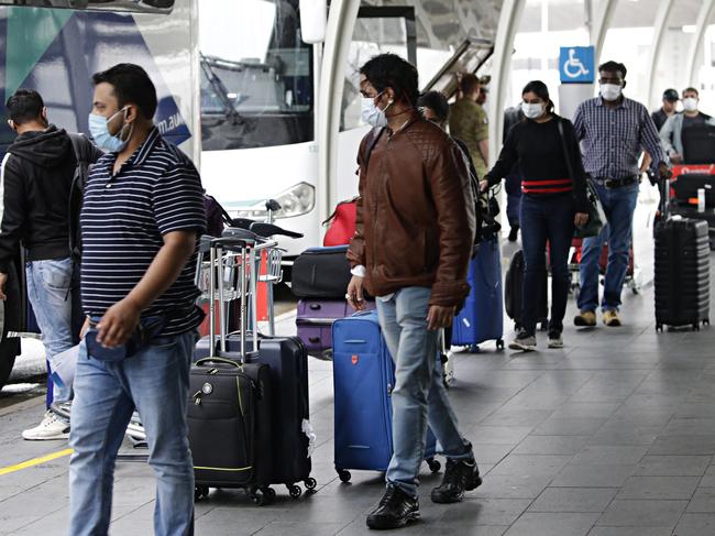 People arriving to Sydney International airport on the 20th of September. PICTURE: Adam Yip