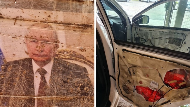 Nearly $20m worth of drugs branded with Russian President Vladimir Putin’s face have been found in door cavities of a car. Picture: NSW Police.