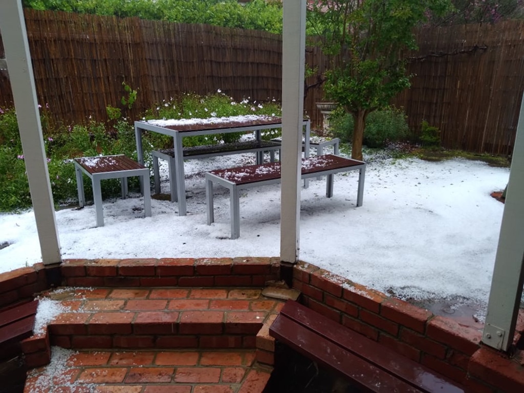 Hail that fell in Tanaunda. Picture: Trevor Kuchel