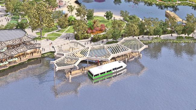 A proposed ferry terminal at the Gold Coast Cultural Precinct at Evandale