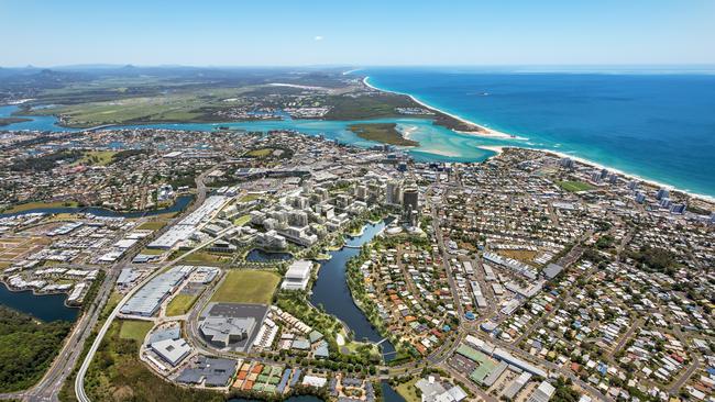 Renders of the future Maroochydore City centre.