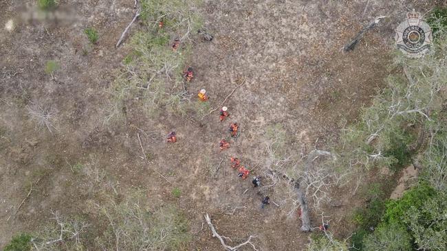 Police aerial footage of a search for missing Kowanyama mother-of-two Allison Bernard in September 2021.