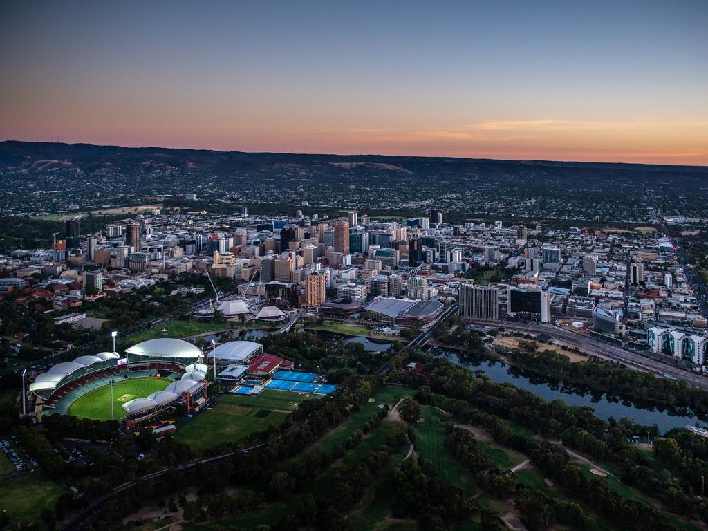 Officials want to lure more tourists back to Adelaide. Picture: Adelaide Airborne Photography,