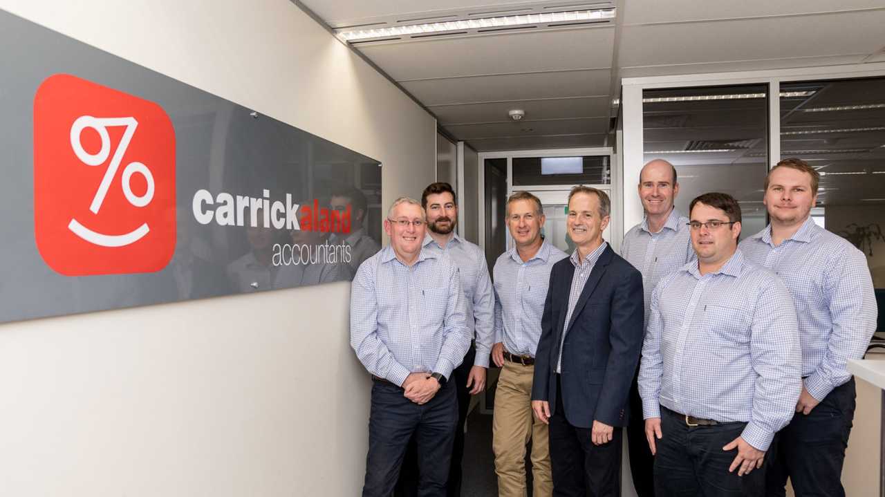 Winners of the 2020 Australian Accounting Awards Multiservice Firm of the Year Awards are Carrick Alan partners (from left) Kent Gripske, Daniel Bartkowski, David Johnston, Wayne Turner, Greg Burton, Cameron Sorley and Daniel Ellis. Picture: Susan Jacobs Photography