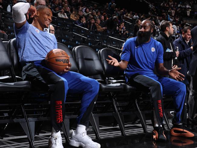 Questions remain whether Harden can coexist with Westbrook and other superstars on the Clippers roster. Picture: Stephen Gosling/NBAE via Getty Images