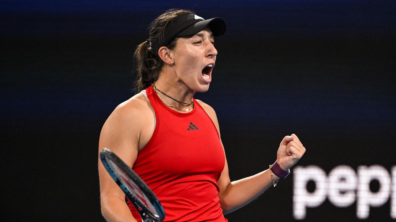 Jessica Pegula was happy. Photo by Saeed KHAN / AFP