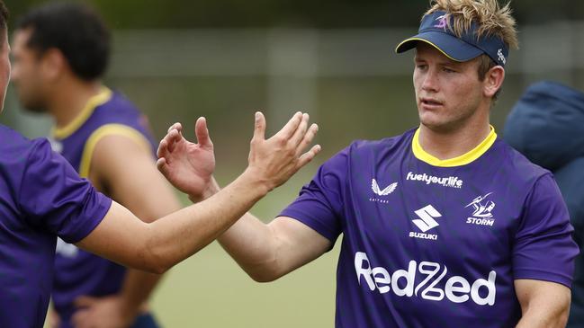 Harry Grant back trains with the Melbourne Storm for the first time since returning from his loan stint with West Tigers. Picture: Getty Images