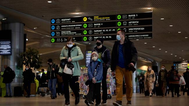 Passengers are seen at Moscow's Domodedovo airport. Picture: AFP