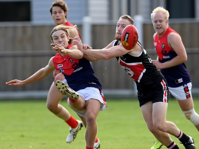 Bailey Breen in action during the MPNFL Div 1: Bonbeach v Mt Eliza football match in Bonbeach, Saturday, May 11, 2019. Picture: Andy Brownbill