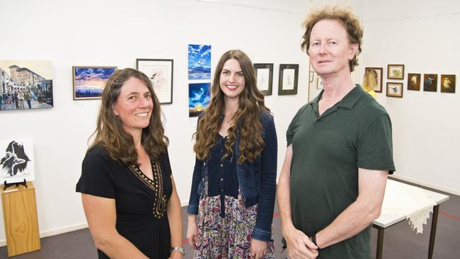 Synchronicity art exhibition featuring work by (from left) Sandra Willis, Megan Shine and Ian Hay at Culliford House, Saturday, November 2, 2019. Picture: Kevin Farmer