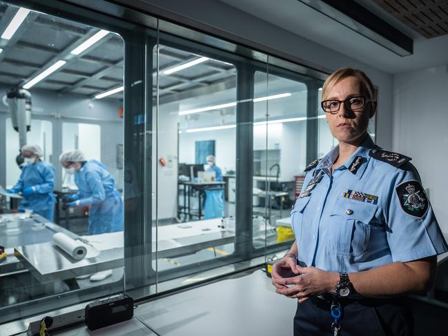 New AFP Headquarters set to be unveiled in Melbourne. The new building, located at 155 Little Lonsdale Street in MelbourneÃs CBD, will support the AFPÃs operations in Victoria and Tasmania. AFP Southern Command Assistant Commissioner Hilda Sirec looks on as members carry out work in a forensic lab. Picture: Jake Nowakowski