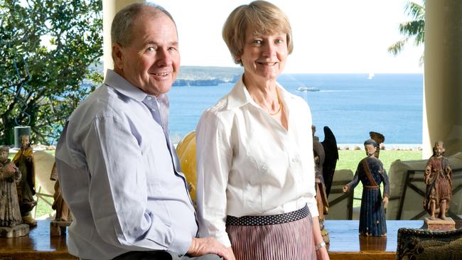 Philanthropist Neil Balnaves and his wife Diane at their Mosman home