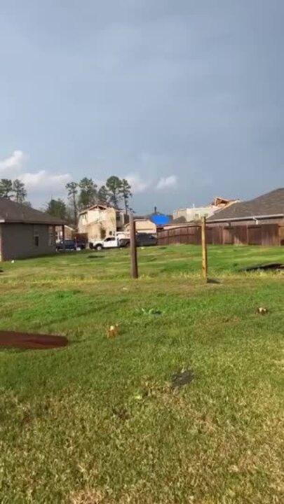 Suspected Tornado Damages Homes in New Caney