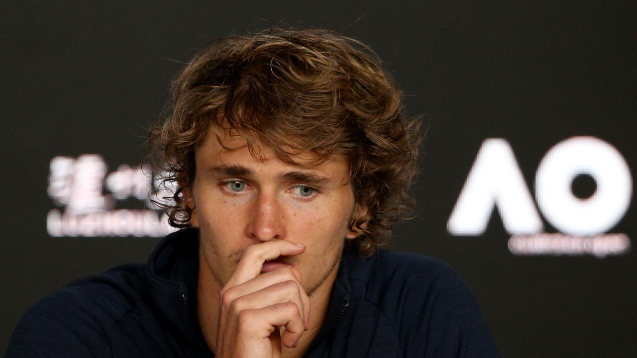 Alexander Zverev has weighed in on the growing debate around Stefanos Tsitsipas’ lengthy toilet breaks. Picture: AAP