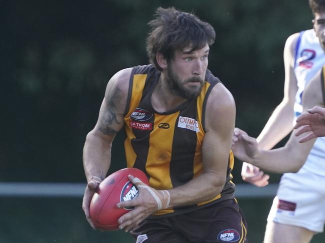 NFNL footy: Heidelberg West v Kilmore at Heidelberg Park. Heidelberg player Ryan Offer. Picture: Valeriu Campan