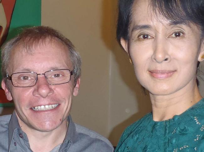 Australian economist Sean Turnell with Aung San Suu Kyi. Handout