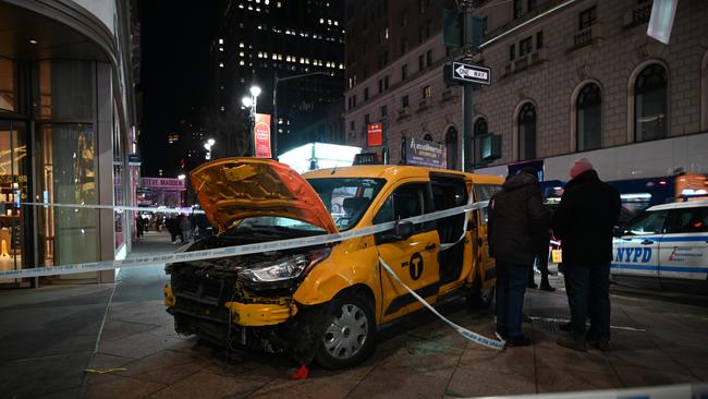 The taxi was towed after it was written off. Picture: Getty