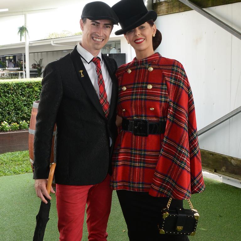 Mitchell Clough and Brittany Baldwin at the Gold Coast Cup at Gold Coast Turf Club, Bundall on Saturday, May 7. Picture: Regina King