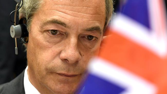 Leader of the UKIP Nigel Farage insulted European leaders before saying Britain would be their “best friend in the world” if they were able to negotiate a good deal. Picture: AP Photo/Geert Vanden Wijngaert.