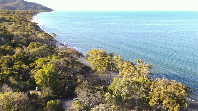 Wangetti Beach north of Cairns in Far North Queensland, where the body of Toyah Cordingley was found on October 21, 2018. A memorial has been set up at the beach to remember the young Cairns woman. Picture: Brendan Radke