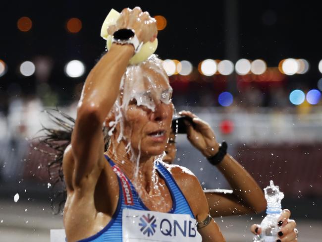 Athletes were doing everything to overcome the heat.