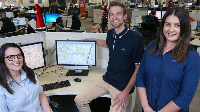 Triple-0 call-takers at the centre in East Burwood. Picture: Ian Currie