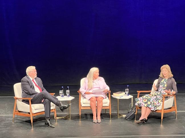 Ambassadors Kevin Rudd and Caroline Kennedy speak about U.S.-Australia relations at the Asia Society in New York. Picture: Supplied