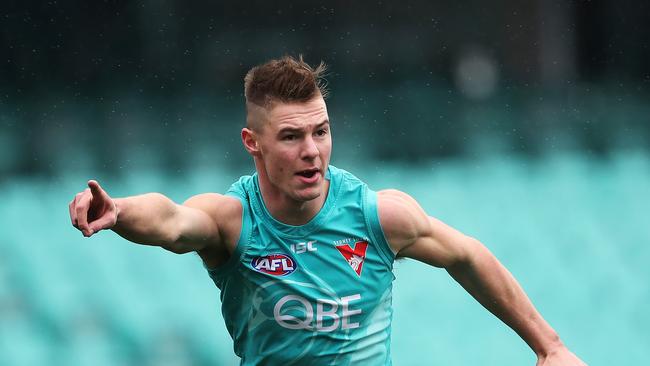 Ben Ronke during Sydney Swans training at the SCG. Picture. Phil Hillyard