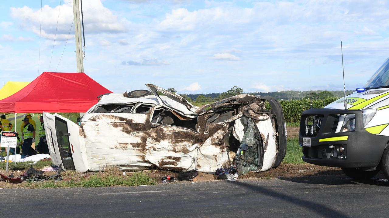 Emergency services are on scene at a multi-casualty accident at the intersection of Lake Clarendon Way and Forest Hill-Fernvale Road, where a truck and mini bus have collided. PHOTO: Ali Kuchel