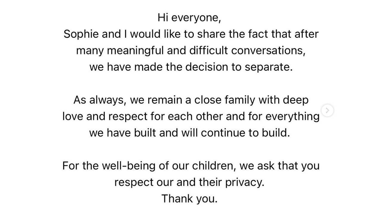 Trudeau shared the sad message early Thursday. Photo: Instagram