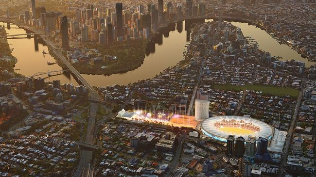 Renders of the proposed Gabba Stadium redevelopment. Source: Queensland Government