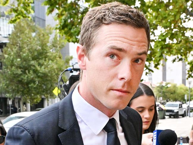 ADELAIDE, AUSTRALIA - NewsWire Photos, MARCH 13, 2024:  Cyclist Rohan Dennis arrives at the Adelaide Magistrates Court where he is facing charges over the death of his wife Melissa Hoskins. Picture: NCA NewsWire / Brenton Edwards