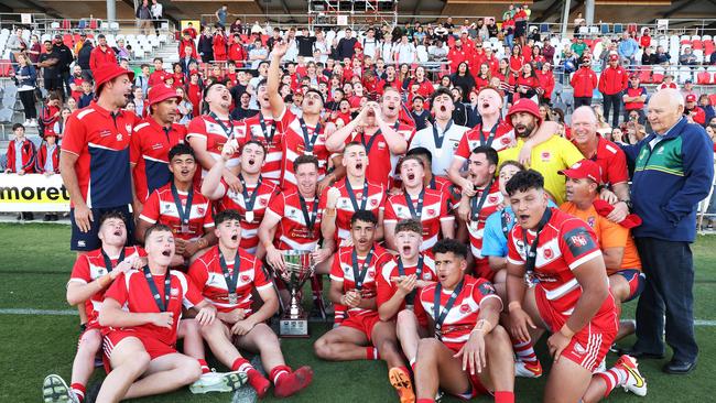 PBC wins, Queensland Schoolboy Phil Hall Cup rugby league grand final between Palm beach Currumbin SHS and St Brendan's College, Redcliffe. Picture: Liam Kidston