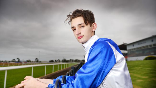 Former jockey Stephen Brown Jnr suffered a nasty fall at Wangaratta.