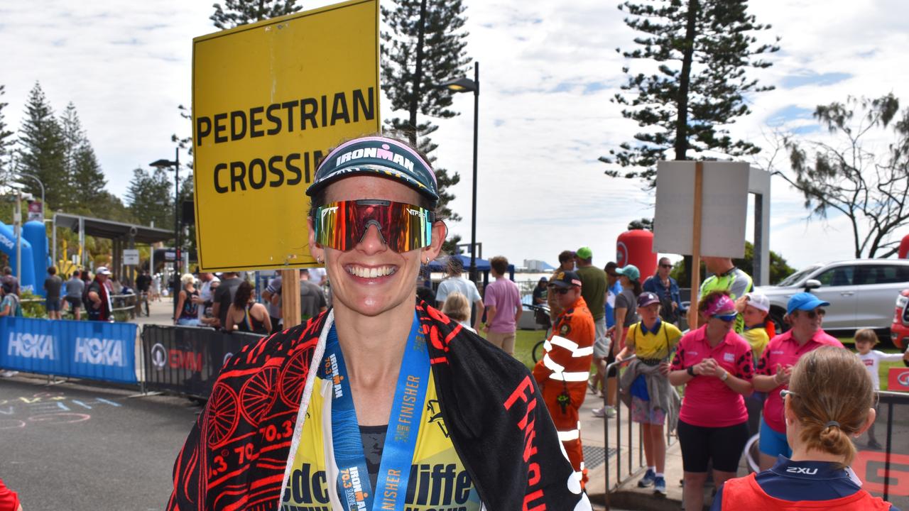 Louise Patty at the Sunshine Coast Ironman 70.3 at Mooloolaba 2022.