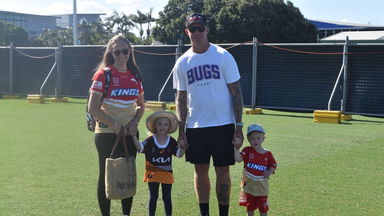 Spectators out and about to enjoy the Dolphins vs Titans NRL trial match at the Sunshine Coast Stadium. Picture: Eddie Franklin.