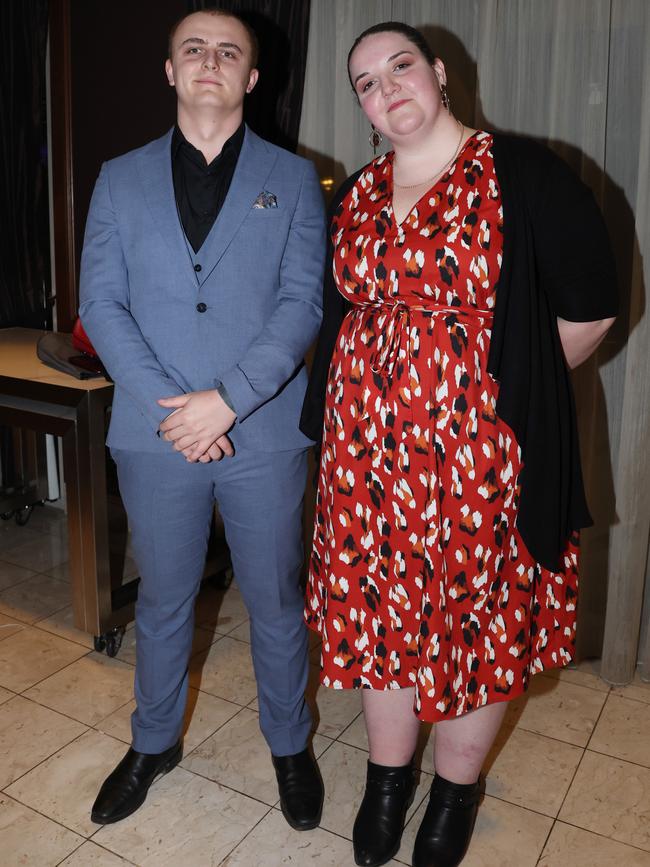 MELBOURNE, AUSTRALIA – MAY 28 2024 Radley Schultz and Georgina Eades at the CommBank Young Hero Awards held at the Langham Hotel in Melbourne. Picture: Brendan Beckett