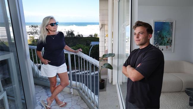 Gold coast gets ready for Tropical Cyclone Alfred . Currumbin business manager Liam Priestley concerned about whats coming, Jen Masters keeping an eye on the weather from her Main Beach unit . Picture Glenn Hampson