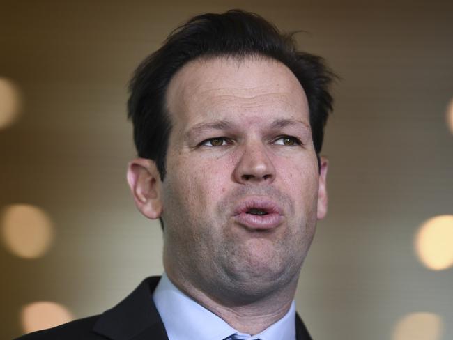 Australian Resource Minister Matt Canavan speaks to the media during a press conference at Parliament House in Canberra, Wednesday, October 17, 2018.  (AAP Image/Lukas Coch) NO ARCHIVING