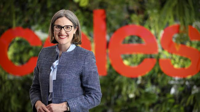 Coles CEO Leah Weckert poses for a photo at Coles Store Support Centre, Melbourne. Picture: Martin Keep/Coles