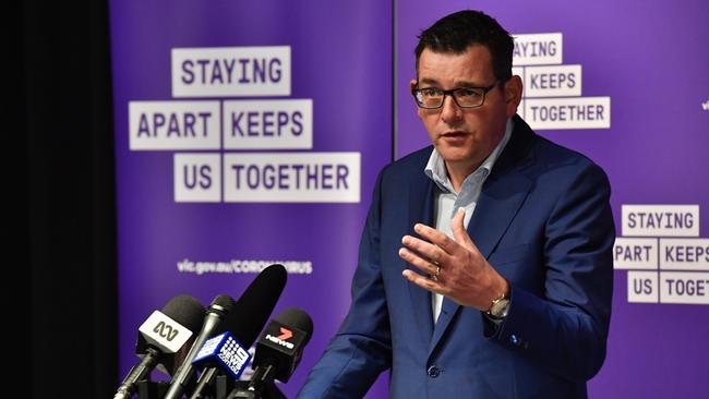 Premier Daniel Andrews yesterday foreshadowed far tougher measures in the days and weeks ahead. Picture Jason Edwards