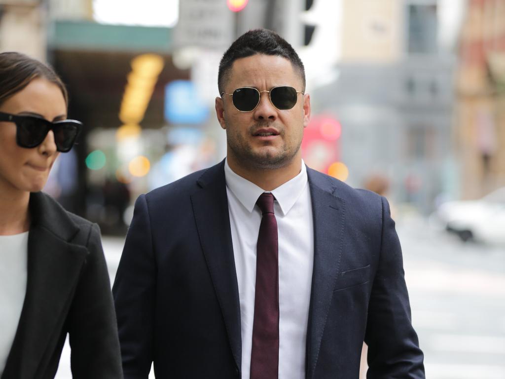 Jarryd Hayne was sentenced to spend at least three years and eight months in prison after being found guilty by a District Court jury. Picture: NCA NewsWire/Christian Gilles.