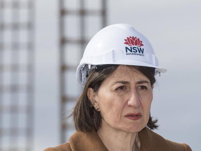 NCA NEWSWIRE. NSW Premier Gladys Berejiklian at the Wyong Hospital redevelopment site at Wyong on Tuesday, 11 August, 2020. Premier Gladys Berejiklian, Minister for Health Brad Hazzard and Parliamentary Secretary for the Central Coast Adam Crouch will mark a major milestone in the $200 million Wyong Hospital redevelopment. (NCA NEWSWIRE / Troy Snook)