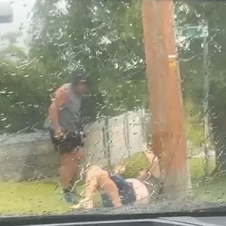 A still from an Instagram video allegedly showing John Hopoate with another man during a road rage incident.