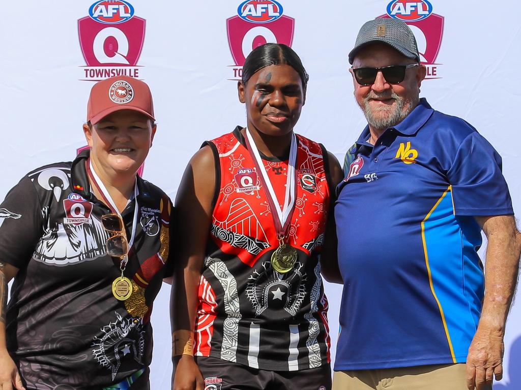 Tikisha Mari from Garbutt Bombers won the best on ground award for the Under 17.5 Girls in AFL Townsville. Picture: Supplied