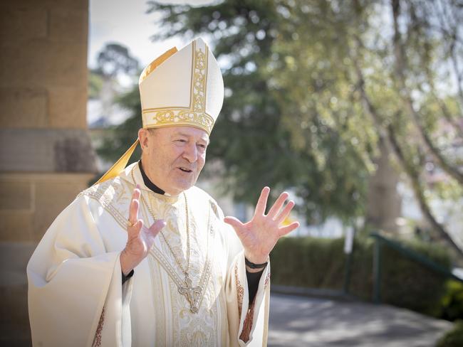 Easter Sunday St Mary's Cathedral, Archbishop Julian Porteous. Picture: Chris Kidd