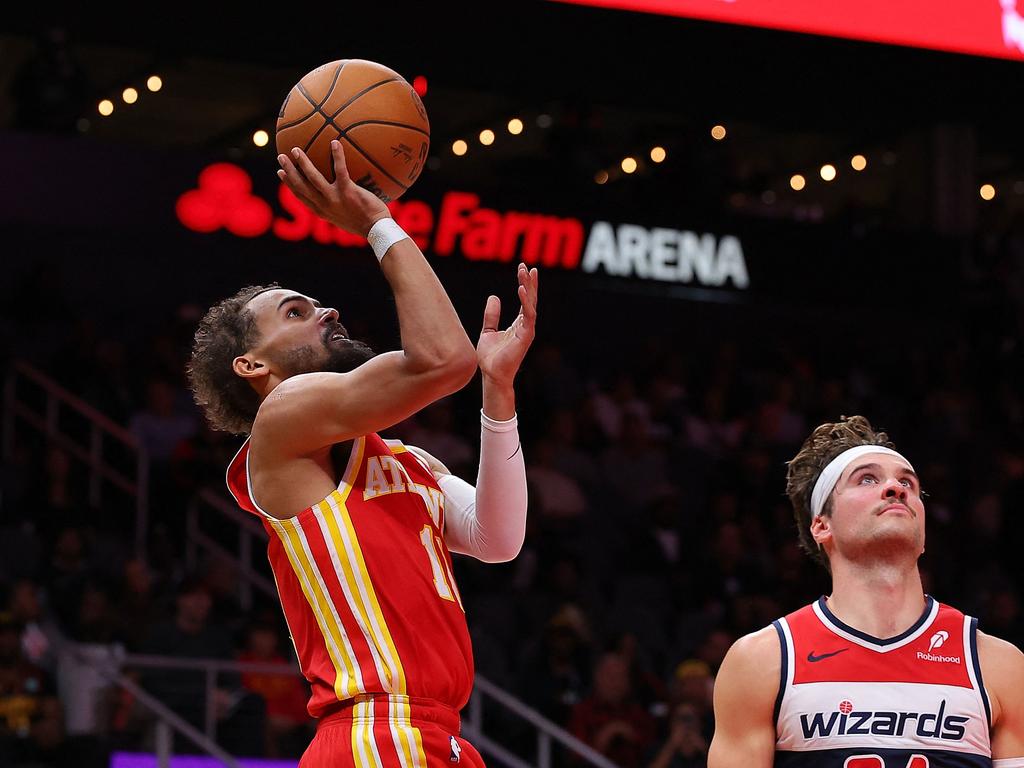 Daniels capitalised on the absence of high volume shooter Trae Young. (Photo by Kevin C. Cox/Getty Images via AFP)